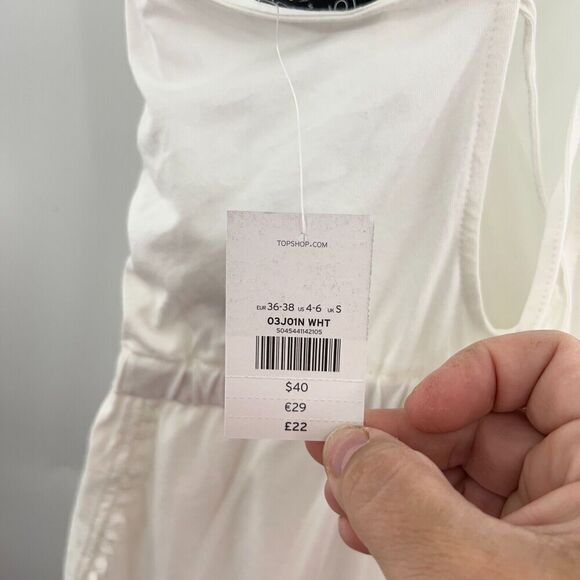 Topshop Womens Small Romper Jersey White Wrap Cover Up Romper Strappy - Picture 11 of 14
